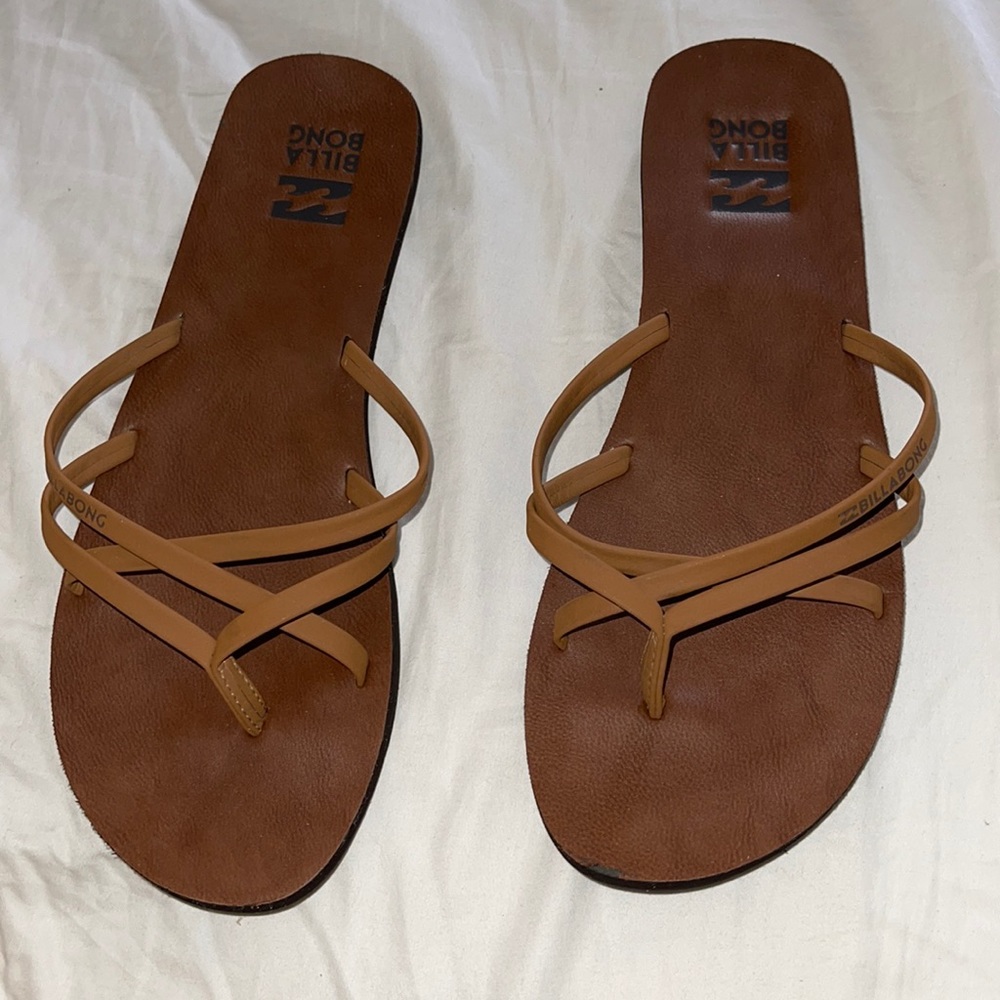 Tan billabong slide sandals 6/$16